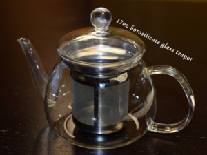 17oz borosilicate glass teapot