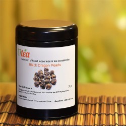 7oz Tea Gift Tin- Black Dragon Pearls Tea 7oz Tea Gift Tin- Black Dragon Pearls Tea