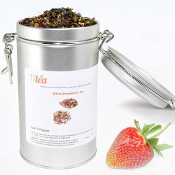 White Strawberry Tea in Silver Tea Tin White Strawberry Tea in Silver Tea Tin