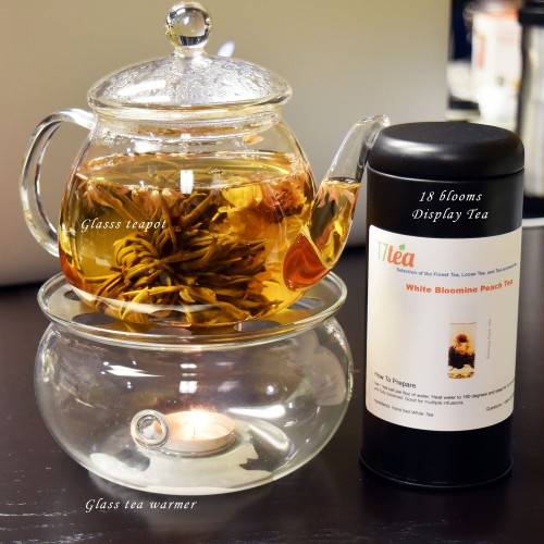 Blooming Tea Gift Set With Glass Teapot, Teapot Warmer Set