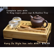 Kung Fu Style tea sets w/ double wall glass cup