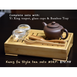 Kung Fu Style tea sets w/ double wall glass cup