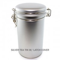 Silver Tea Tin w/ Latch Cover