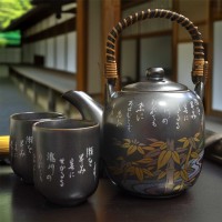 Gold Bamboo Kintake Tea Set